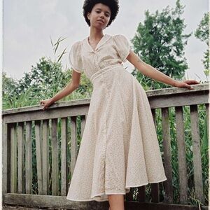 SOLD Christy Dawn Dove Dress in Camomile sky size small